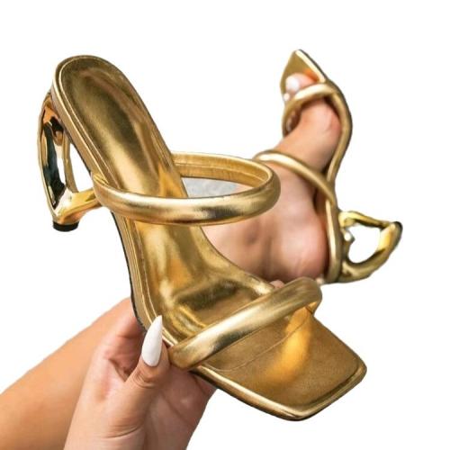 Womens Heels | No Vacancy Metallic Heeled Sandals Heels Gold